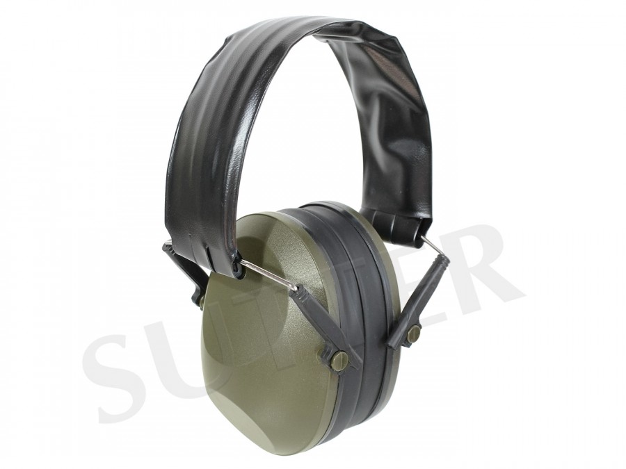 High-quality ear defenders for hunters and shooters (dark green)